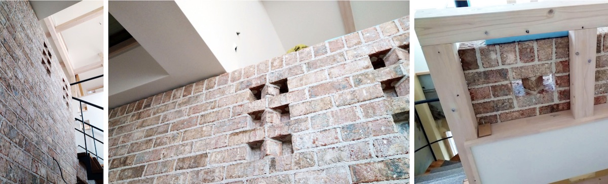 Steel, stairs and brick details.